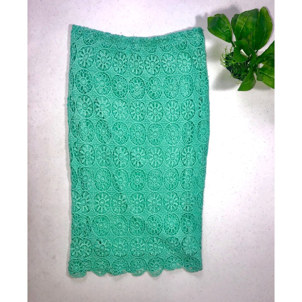 Turquoise pencil skirt